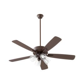  Quorum 4525-2486 OVATION 52" Clear Seeded Bowl w/ LED Ceiling Fan - Oiled Bronze