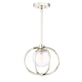 14.50"W Craftmade Piltz - 1 Light Mini Pendant - 45591-PLN - Polished Nickel - Clear