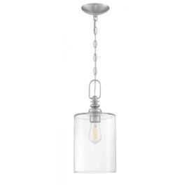 7.50"W Craftmade Dardyn - 1 Light Mini Pendant - 49891-BNK-C - Brushed Polished Nickel - Clear