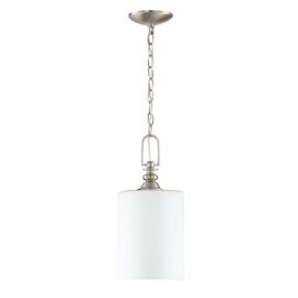 7.50"W Craftmade Dardyn - 1 Light Mini Pendant - 49891-BNK - Brushed Polished Nickel - White Frost