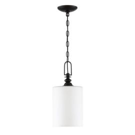 7.50"W Craftmade Dardyn - 1 Light Mini Pendant - 49891-ESP - Espresso - White Frost