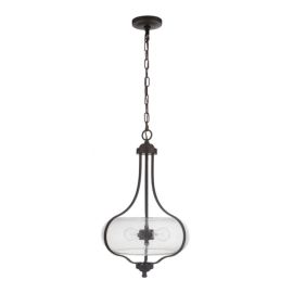 15"W Craftmade Serene 2 Light Pendant 49992-ESP - Espresso - Clear Seeded