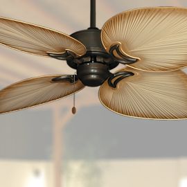 Tropical Ceiling Fan - 50" Bombay by Gulf-Coast Fans - Oil Rubbed Bronze / Tan Blades