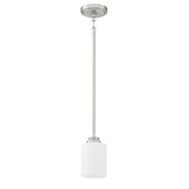 5"W Craftmade Bolden - 1 Light Mini Pendant - 50591-BNK-WG - Brushed Polished Nickel - White Frost