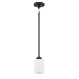 5"W Craftmade Bolden - 1 Light Mini Pendant - 50591-FB-WG - Flat Black - White Frost