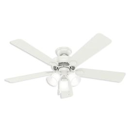 52" Hunter Swanson indoor Ceiling Fan With LED Module - 50895 - Fresh White