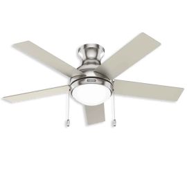 44" Hunter Aren Low Profile Ceiling Fan With LED Module - 51449 - Brushed Nickel