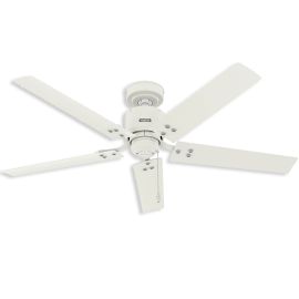 52" Hunter Windbound Outdoor Ceiling Fan With LED Module - 51460 - Matte Black Fresh White 