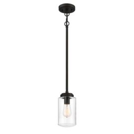 4.88"W Craftmade Crosspoint Outdoor 1 Light Mini Pendant - 52191-ESP - Espresso - Clear