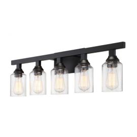 5.75"W Craftmade Chicago - 5 Light Vanity - 53105-FB - Flat Black