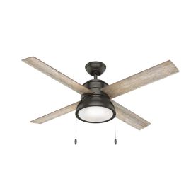 52" Hunter LOKI indoor Ceiling Fan With LED Module - 54152 - Noble Bronze