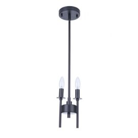 5.63"W Craftmade Larrson - 2 Light Mini Pendant - 54392-FB - Flat Black