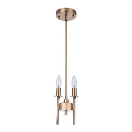 5.63"W Craftmade Larrson - 2 Light Mini Pendant - 54392-SB - Satin Brass
