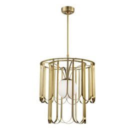 25"W Craftmade - Melody - 1 Light Pendant - 54991-SB - Satin Brass - White Frosted