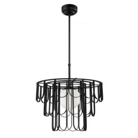 24"W Craftmade - Melody - 1 Light Pendant - 54992-FB - Flat Black - White Frosted