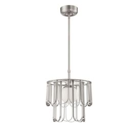 15"W Craftmade - Melody - 1 Light Pendant - 54993-BNK - Brushed Polished Nickel - White Frosted