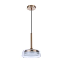 10"W Craftmade - Centric - 10" LED Pendant - 55191-SB-LED - Satin Brass - Clear Seeded