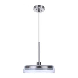14"W Craftmade - Centric - 14" LED Pendant - 55192-BNK-LED - Brushed Polished Nickel - Clear Seeded