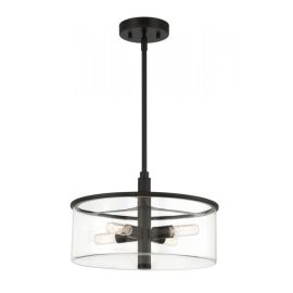 14.13"W Craftmade - Hailie - 4 Light Pendant - 55694-FB - Flat Black