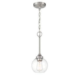 6"W Craftmade Glenda - 1 Light Mini Pendant - 56291-BNK - Brushed Polished Nickel