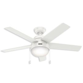 46" Hunter Anslee Collection Indoor Ceiling Fan With LED Module - 59266 - Fresh White