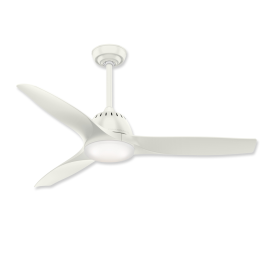 52" Casablanca Wisp Fresh White Finish with Fresh White Blades and Light Kit