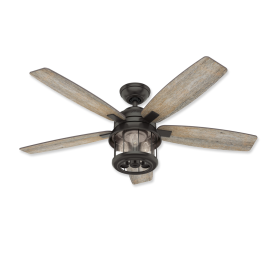 52" Hunter Coral Bay Noble Bronze Finish with Barnwood / Drifted Oak Reversible Blades and Light Kit
