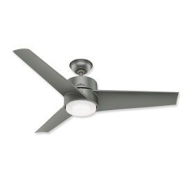 54" Hunter Havoc Matte Silver Finish with Matte Silver Blades and Light Kit