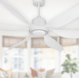 TroposAir Titan II Pure White - Large 66" Ceiling Fan w/ Optional LED