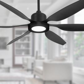 66" TroposAir Titan II - Large 66" Smart Ceiling Fan - Matte Black (light optional)