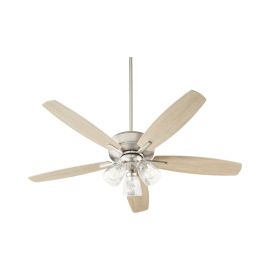 Quorum 7052-365 BREEZE 52" Three Lights Transitional Ceiling Fan - Satin Nickel