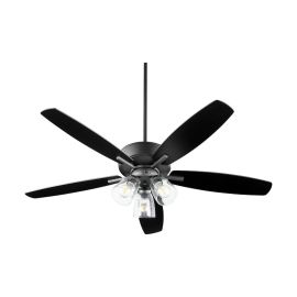 Quorum 70525-369 BREEZE 52" Three Lights Transitional Ceiling Fan - Black