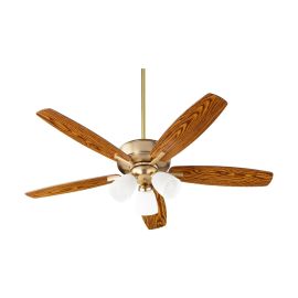 Quorum 70525-380 BREEZE 52" Three Lights Transitional Ceiling Fan - Aged Brass