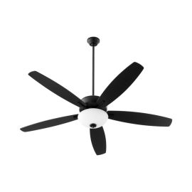 Quorum 70605-69 BREEZE 60" Two Lights Opal Bowl Ceiling Fan - Black