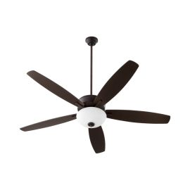 Quorum 70605-86 BREEZE 60" Two Lights Opal Bowl Ceiling Fan - Oiled Bronze