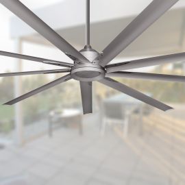 Large 96" Ceiling Fan with Aluminum Blades - TroposAir Liberator - Brushed Nickel