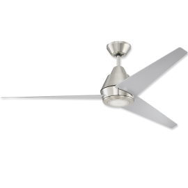 56" Craftmade Acadian Brushed Polished Nickel Finish with Brushed Nickel Blades and Light Kit