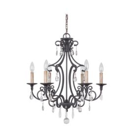22"W Craftmade Bentley 6 Light Chandelier - 38926-MBK - Matte Black