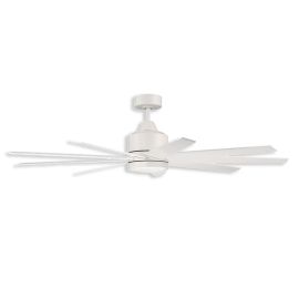 60" Craftmade Champion LED Outdoor Ceiling Fan - matte white finish with LED light kit
