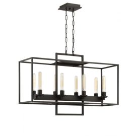36"W Craftmade Cubic 8 Light Chandelier - 41528-ABZ - Aged Bronze Brushed