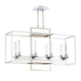 36"W Craftmade Cubic 8 Light Chandelier - 41528-CH - Chrome