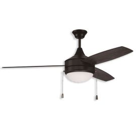 52" Craftmade Phaze Energy Star 3 DC LED Ceiling Fan - flat black finish with flat black/greywood blades and LED light kit