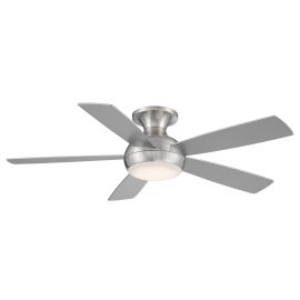 WAC Lighting Smart Fans - F-035L-BN - 52" ODYSSEY Flush Damp Mount Fan w/ LED Light - Brushed Nickel