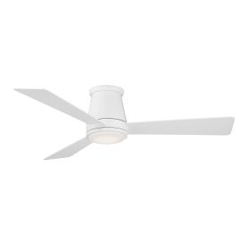 WAC Lighting Smart Fans - F-037L-MW - 52" HUG Flush Mount Damp Fan w/ LED Light - Matte White