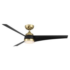 WAC Smart Fans F-070L-SB/MB SONOMA 56" Ceiling Fan w/ LED Light - Soft Brass/Matte Black