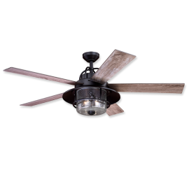 56" Vaxcel Charleston New Bronze Finish with Driftwood / Dark Maple Reversible Blades and Light Kit