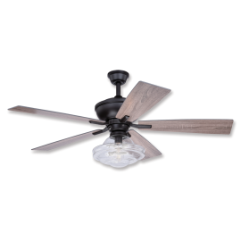 52" Vaxcel Huntley Bronze Finish with Driftwood / Dark Maple Reversible Blades and Light Kit