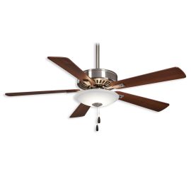 52" Minka Aire Contractor Uni-Pack LED Ceiling Fan - brushed nickel finish/medium maple/dark walnut blades and LED light kit