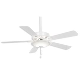 52" Minka Aire Contractor Uni-Pack LED Ceiling Fan - White Finish with White Blades and LED light kit