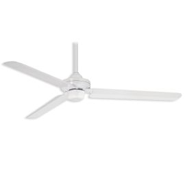 54" Minka Aire Steal Dry Indoor Ceiling Fan - flat white finish with flat white blades